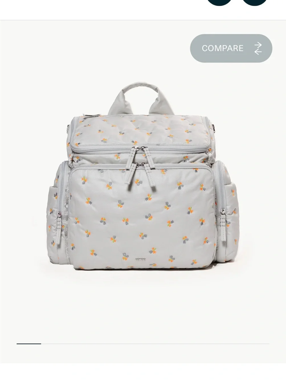 Caraa Diaper Bag in Organic Embroidered Cotton - FIRM PRICE